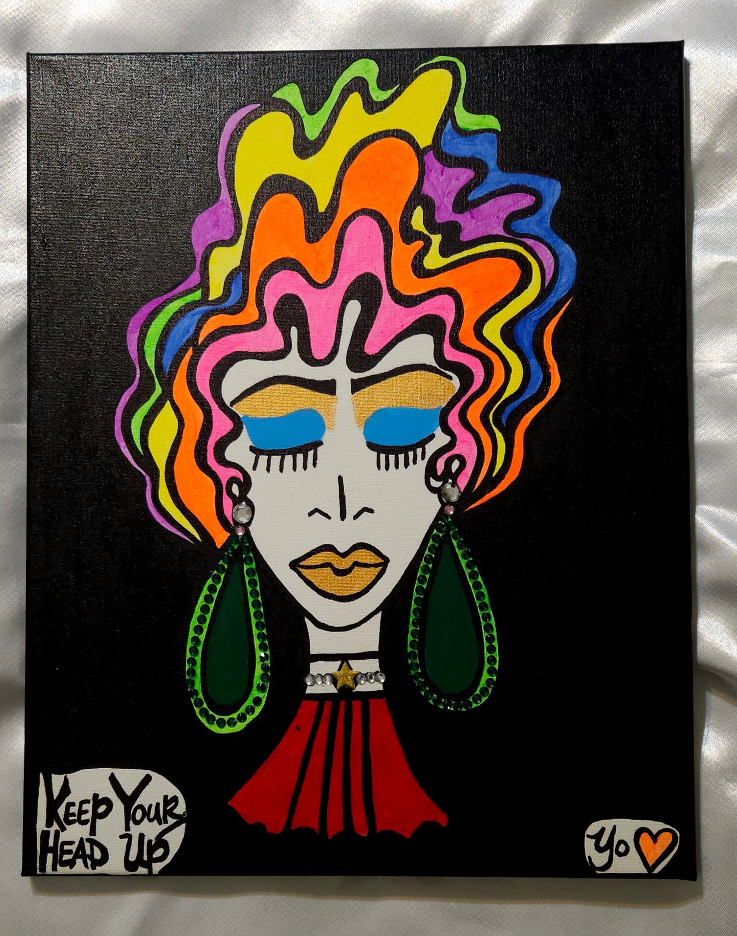 Original "16x20" "Keep Your Head Up" Painting on canvas