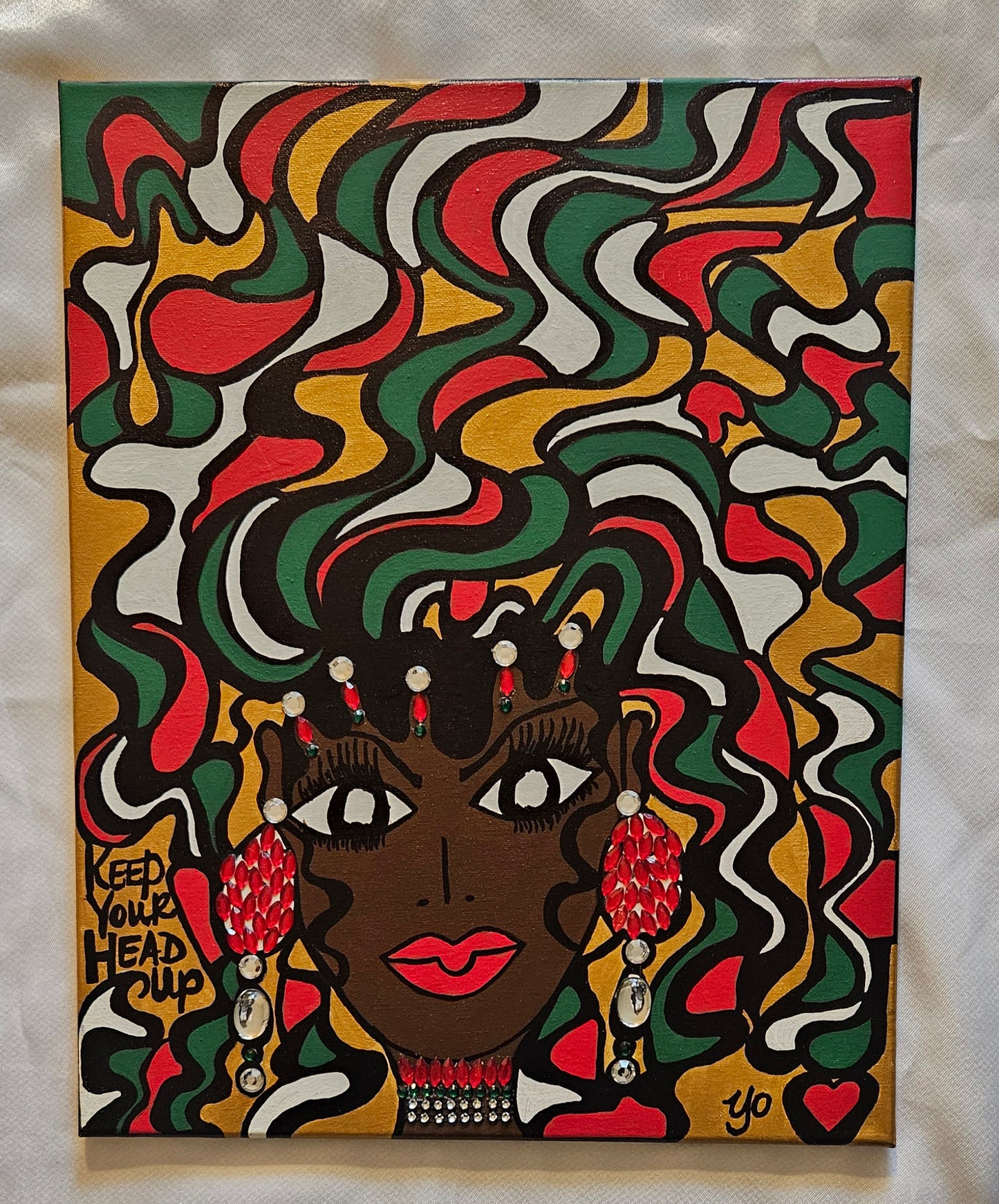 Original 16x20" "Keep Your Head UP" Painting on canvas (SOLD)