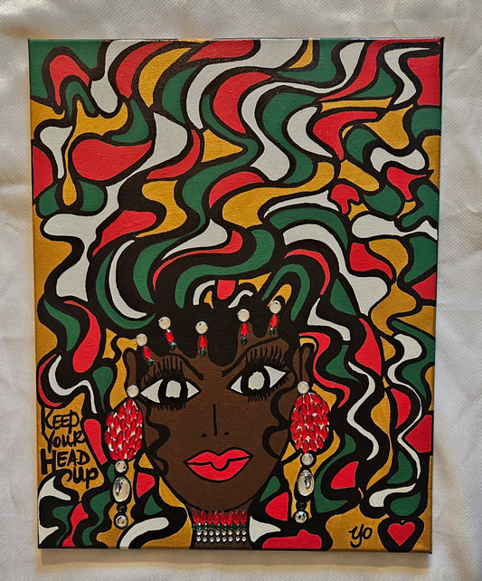 Original 16x20" "Keep Your Head UP" Painting on canvas (SOLD)