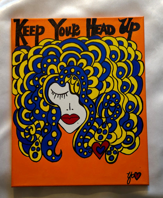 Original "16x20" "Keep Your Head Up" Painting on canvas