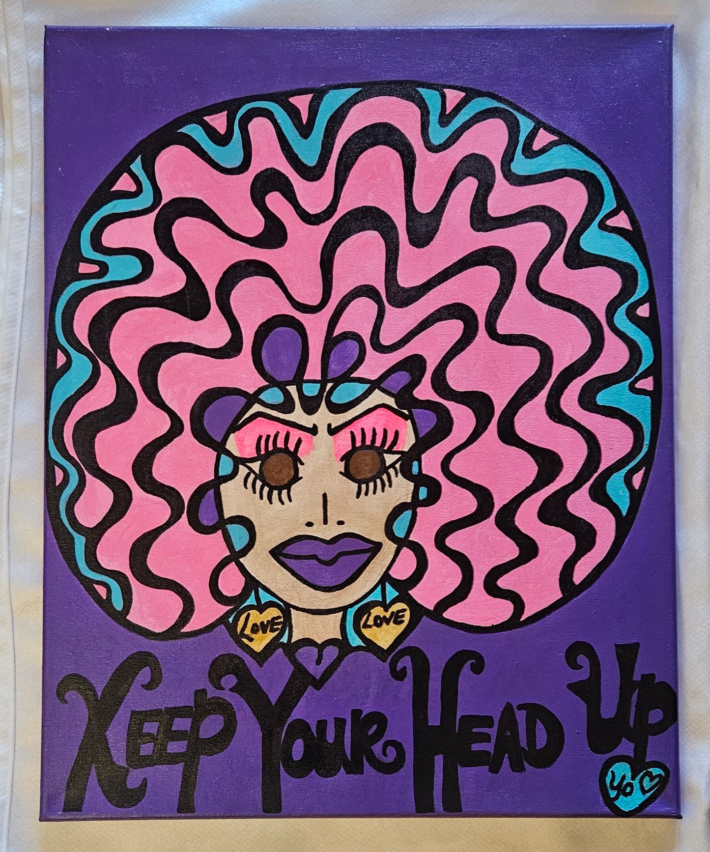Original "16×20" "Keep Your Head Up" " Painting on canvas