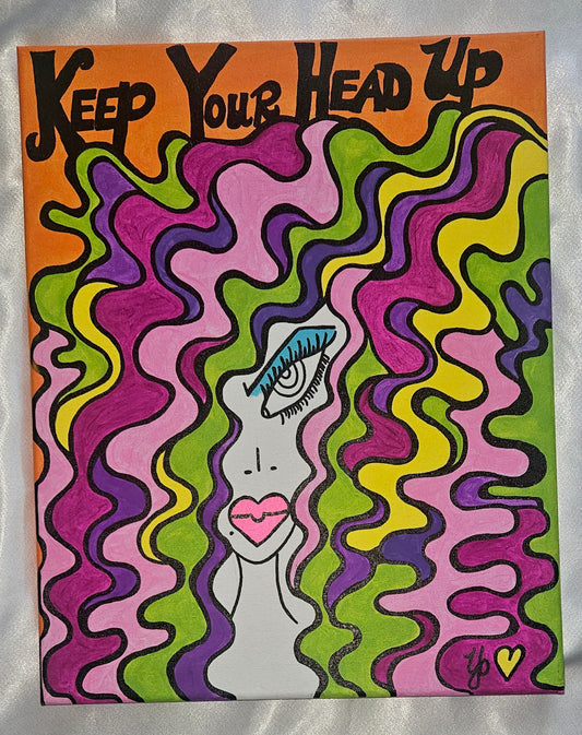 Original "16x20" "Keep Your Head Up" Painting on canvas