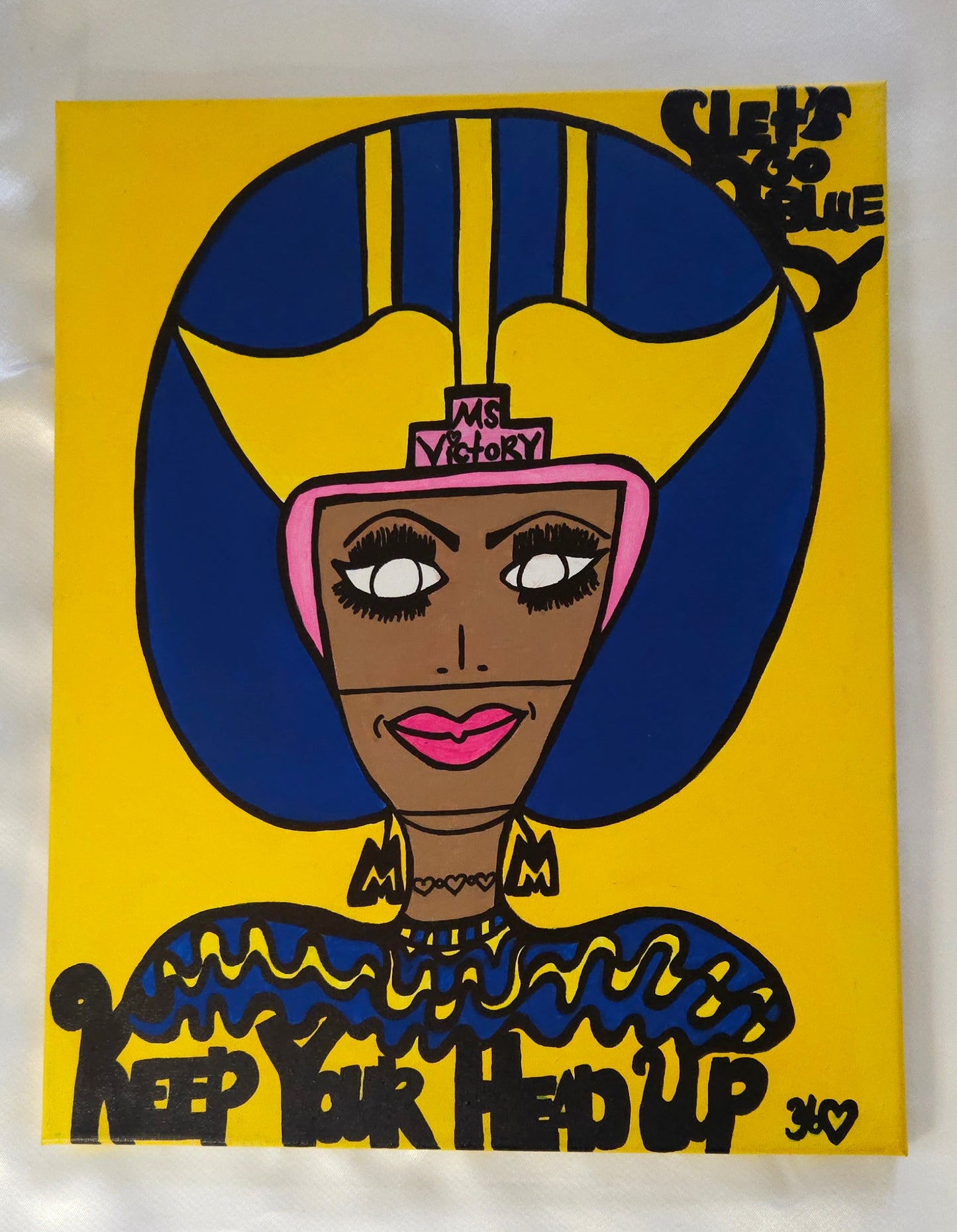 Original Maize and Blue "16x20" Painting on canvas
