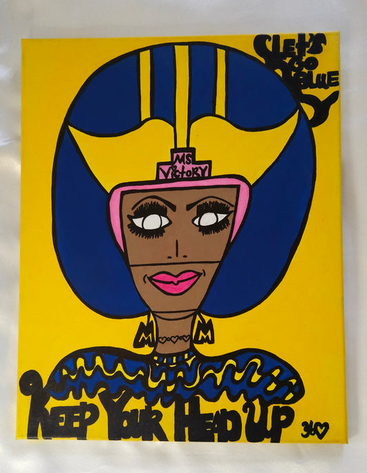 Original Maize and Blue "16x20" Painting on canvas