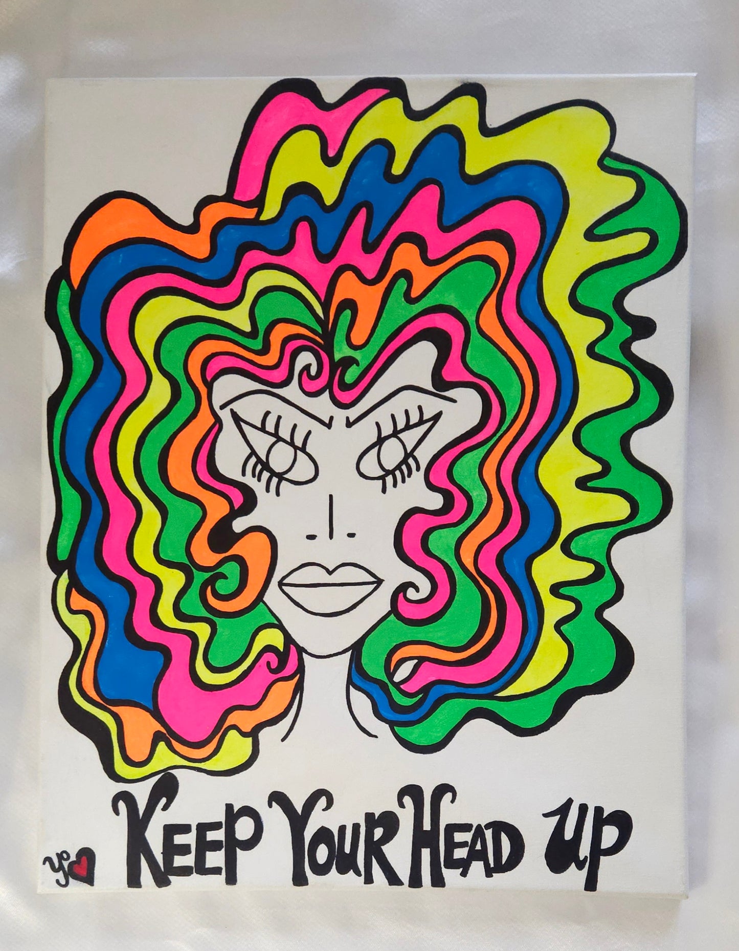 Original "16x20" "Keep Your Head Up" Painting on canvas