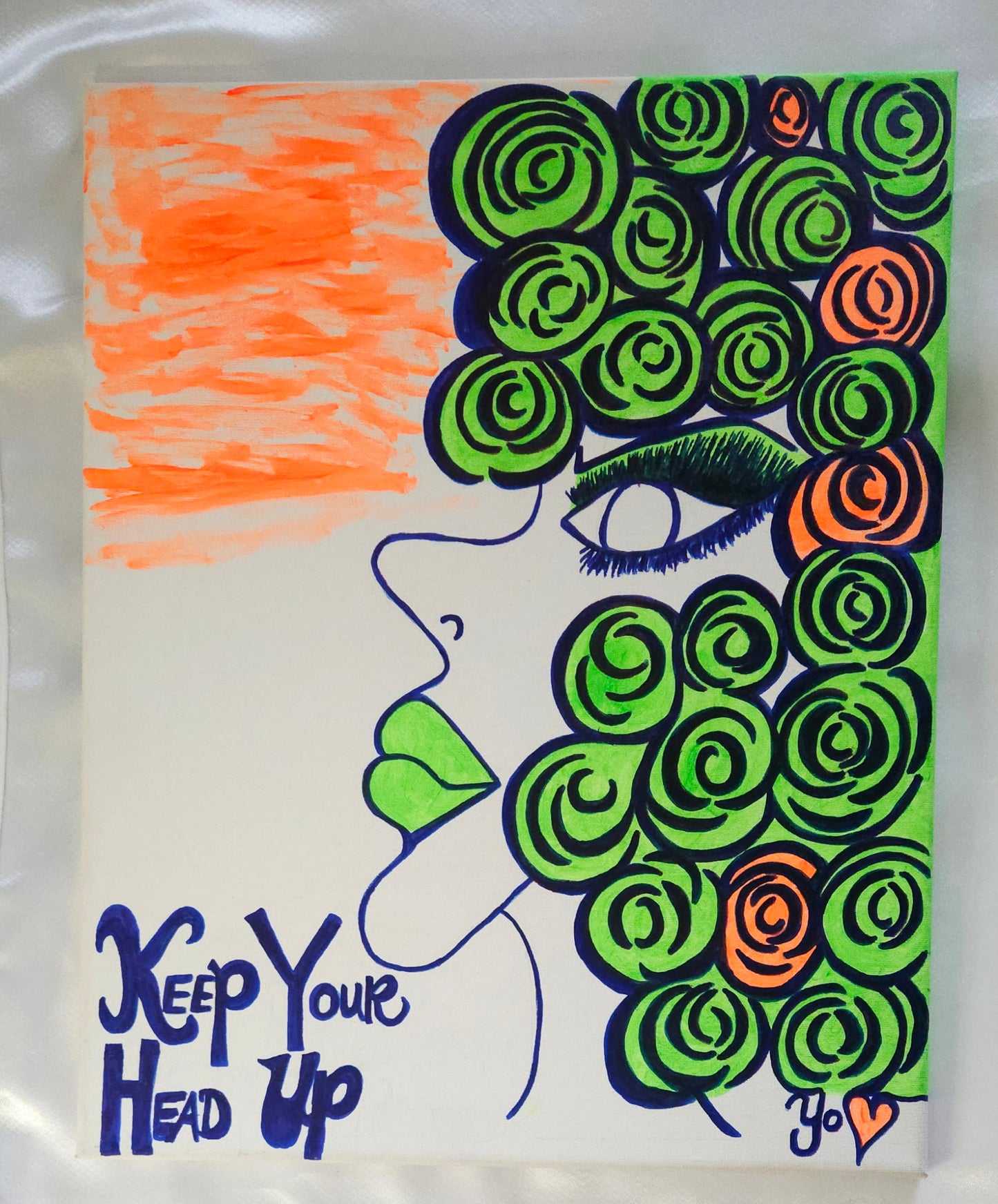 Original "16x20" "Keep Your Head Up" Painting on canvas