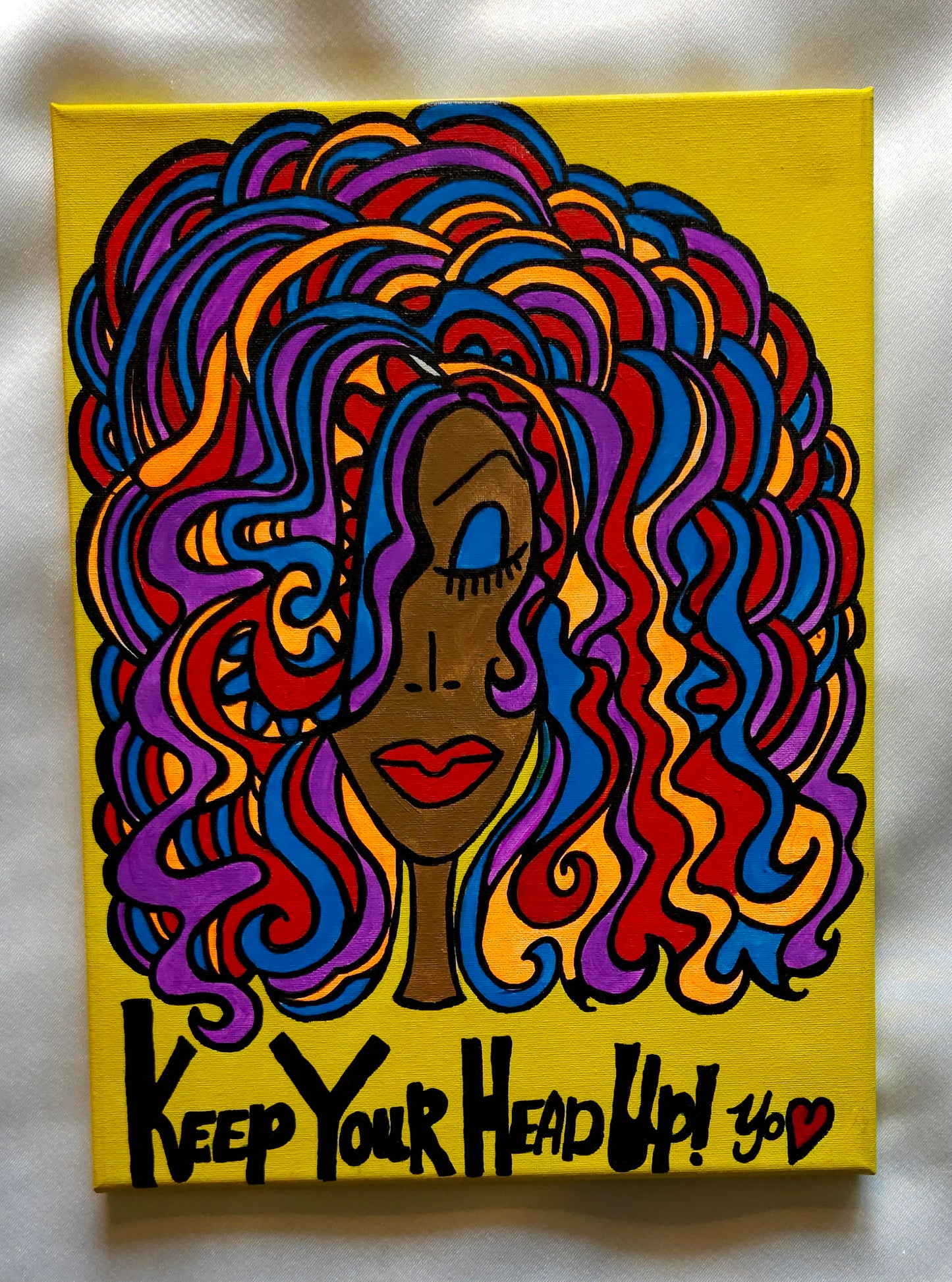 Original "12x16" "Keep Your Head Up" Painting on canvas