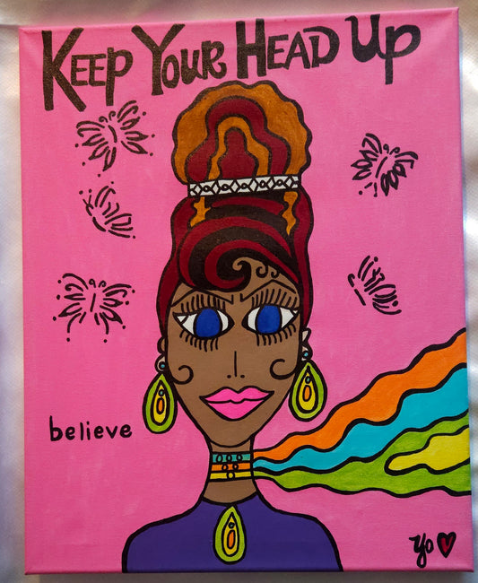 Original "16x20" "Keep Your Head Up" Painting on canvas