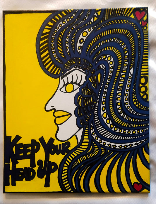 Original  Maize and Blue "16x20" Painting on canvas