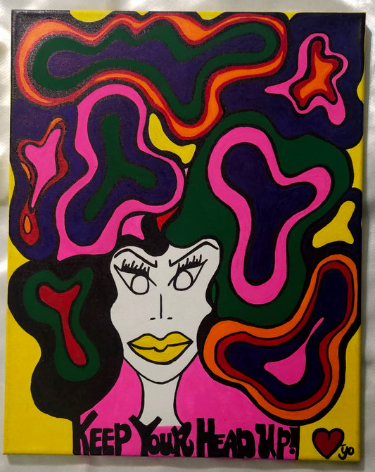 Original "16x20" "Keep Your Head Up" Painting on canvas
