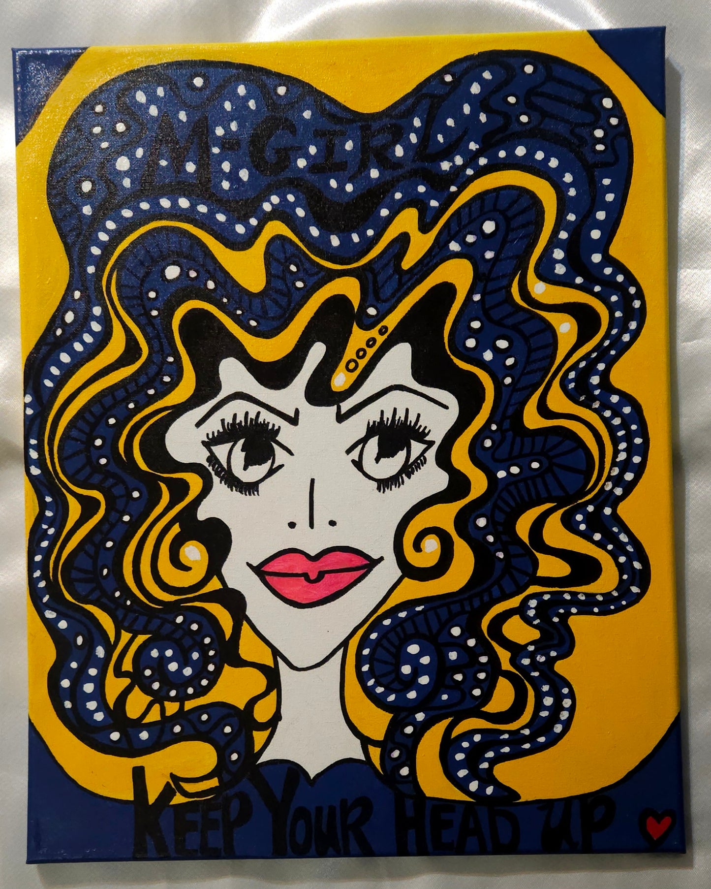 Original  Maize and Blue "16x20"  Painting on canvas