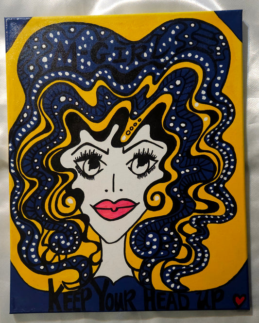 Original  Maize and Blue "16x20"  Painting on canvas