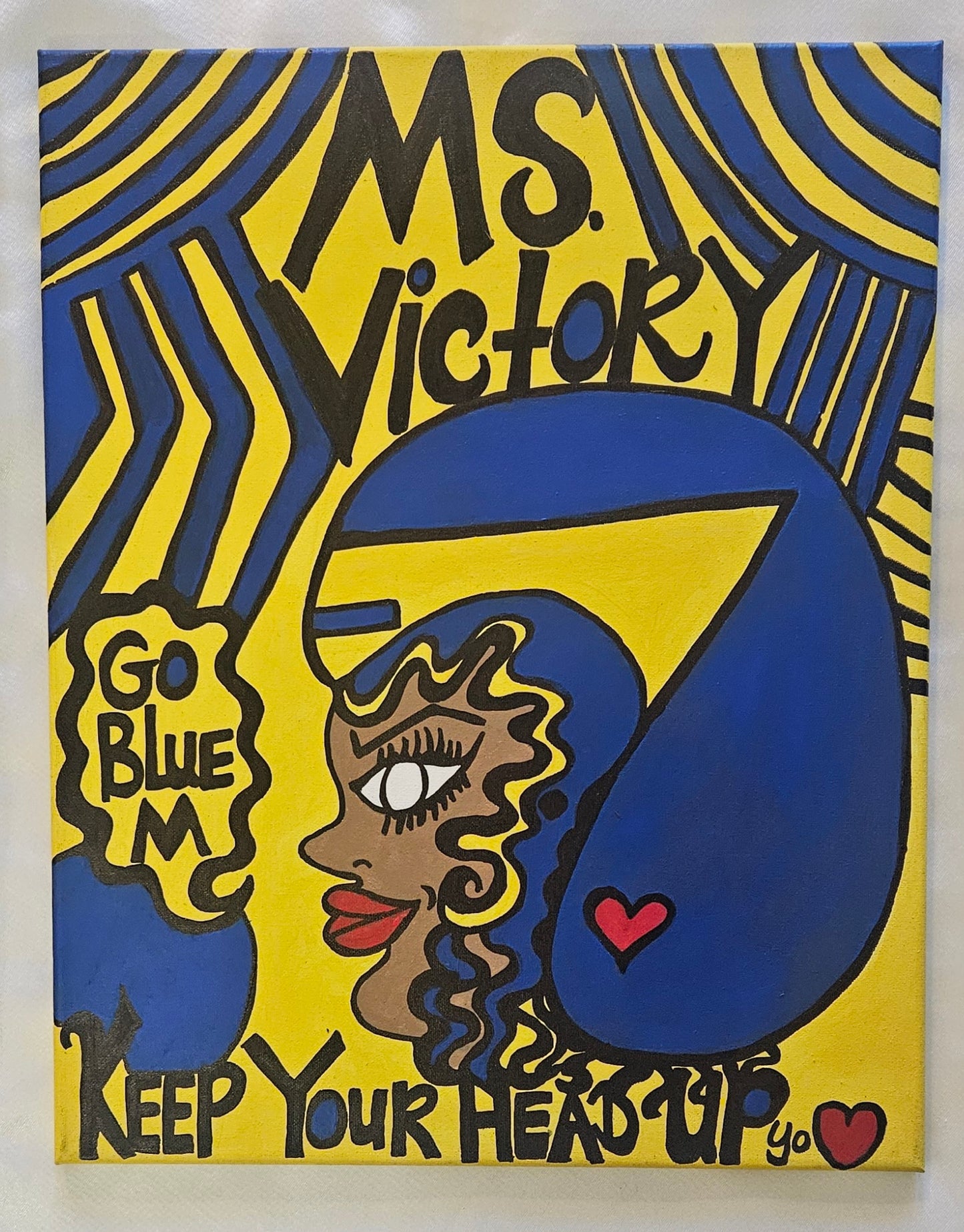 Original Maize and Blue "16x20" Painting on canvas