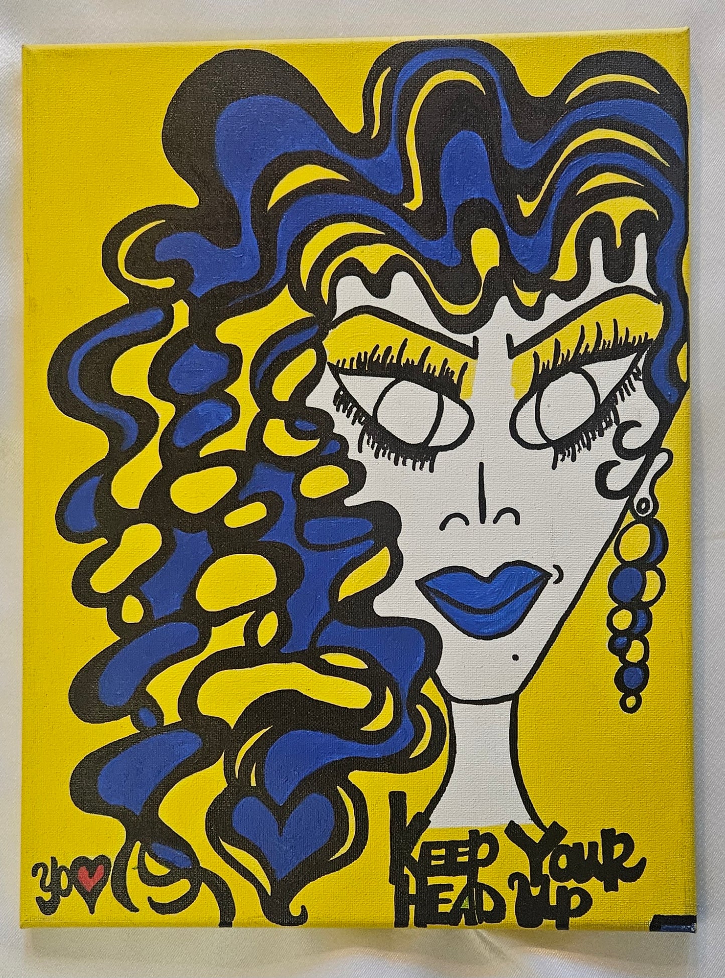 Original Maize and Blue "16x20" Painting on canvas