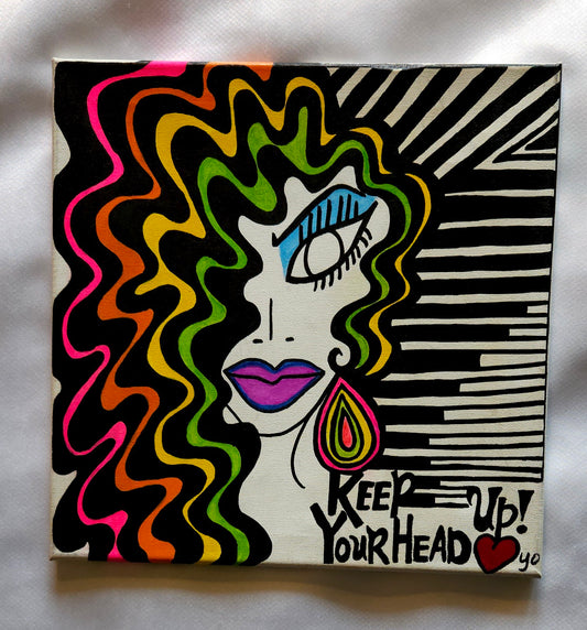 Original "14x14" "Keep Your Head Up" Painting on canvas